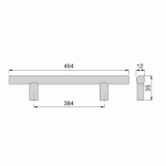 POIGNÉE DE MEUBLE ORLANDO - ENTRAXE 384 MM - 1 POIGNÉE EMUCA