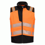 PORTWEST FR719 GILET SOFTSHELL FR MODAFLAME HV PW3 ORANGE/NOIR - TAILLE XXL