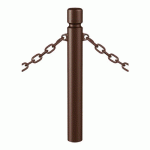 POTELET AGGLO Ø 102 MM CHAINES 2 ANNEAUX - ZINC MARRON 8017 - PROCITY