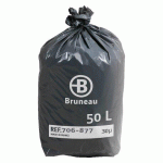 SAC POUBELLE 50 LITRES BRUNEAU GRIS - 200 SACS
