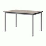 TABLE MALIBU 120X80 T5 4P STRA ANTIB ACACIA/NOIR GRIS 9006