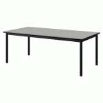 TABLE MALIBU 160X80 T3 4P STRA ISOS GRIS 1400/NOIR NOIR 9005