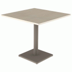 TABLE MENORCA 80X80 T6 ÉP 24MM STR ALA ÉRABLE G. BL PAS/NOIS - MOBIDECOR