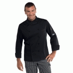 VESTE NOIRE DE CUISINIER COUPE SLIM