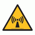 LOT DE 2 - SIGNALÉTIQUE DANGER W005 - RADIATIONS NON-IONISANTES - ISO 7010 - PVC - 200 MM