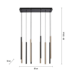 PAUL NEUHAUS SUSPENSION LED INONDATION, DIMMABLE, À 10 LAMPES