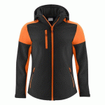 PRINTER PRIME PRIME VESTE SOFTSHELL FEMMES NOIR/ORANGE - TAILLE XL