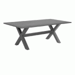 TABLE DE JARDIN DE REPAS 200 X 105 CM EN ALUMINIUM GRIS MAT ROBUSTE ET RÉSISTANT AU STYLE TRADITIONNEL AVEC TENDANCE MODERNE BELIANI - GRIS