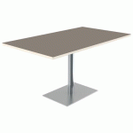 TABLE MENORCA 140X80 T6 STR ALAISÉ PRALINE BLC PASTEL/CHROMÉ - MOBIDECOR