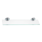 TABLETTE AVEC SUPPORTS - DÉCOR : TRANSPARENT - PLATINE : 75 MM - PROFONDEUR : 142 MM - LARGEUR : 600 MM - MATÉRIAU : VERRE ITAR DÉCOR TRANSPARENT