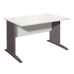BUREAU DROIT EVOLUTION - L. 120 X P. 80 CM - PLATEAU 'GRIS' - PIEDS L 'GRIS'.
