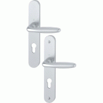 ENSEMBLE SUR PLAQUES ALUMINIUM VERONA CLÉ I POUR CYLINDRE EUROPÉEN FINITION F1 ASPECT ARGENT - HOPPE - 3511682