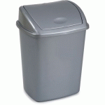 POUBELLE À COUVERCLE BASCULANT 26 L GRIS - VEPABINS