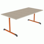 TABLE BANDANA 160X80 T4 DL STR POLY. ÉRABLE G. BEIGE/PAPAYE - MOBIDECOR