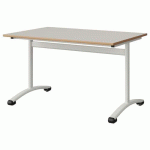 TABLE MALIBU 120X80 T5 DL STRA ALAISÉ BLC SEL W911/BLC 9016