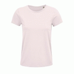TEE-SHIRT PERSONNALISABLE FEMME COTON ORGANIQUE BIO JERSEY 150 ROSE PÂLE
