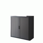 ARMOIRE À RIDEAUX DÉMONTABLE EASY OFFICE 104 X 110 CM CORPS NOIR - RIDEAUX ANTHRACITE