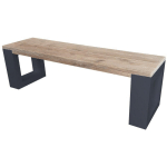 BANC NEW ORLEANS - BLANC - 120 CM ANTHRACITE - BRUN - WOOD4YOU