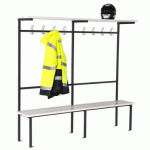 BANC-VESTIAIRE PVC 8 PATÈRES SIMPLE FACE 200 CM - BLEU - MANUTAN COLLECTIVITÉS