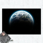 MICASIA - TAPIS EN VINYLE - ILLUMINATED PLANET EARTH - PAYSAGE 2:3 DIMENSION HXL: 120CM X 180CM