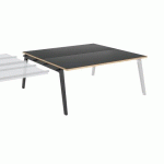 PÔLE DE 2 BUREAUX SUIVANTS EDEN ARCHE +GOULOTTE L 180 CM CARBONE PIÈTEMENT CARBONE