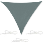 VOILE D'OMBRAGE TRIANGLE, IMPERMÉABLE, ANTI-UV, TENDEURS, TERRASSE, BALCON,4 X 4 X 4 M, GRIS - RELAXDAYS