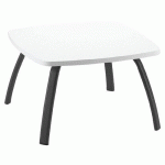 TABLE BASSE 60X60 CM PIET.NOIR PLATEAU BLANC - SOKOA