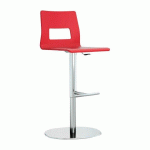 TABOURET RÉGLABLE CELSIO COQUE BOIS MULTIPLIS FINITION LAQUÉE ROUGE - PIED DISQUE