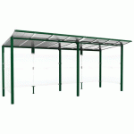 ABRI BUS MODULO 5 M AVEC BARDAGES LATÉRAUX - VERT 6005 - PROCITY