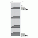 ARMOIRE SÉCURITÉ S-CLASSIC-90 S90.196.060.WDASR GRIS CLAIR