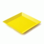 ASSIETTE CARREE 19 CM MELAMINE JAUNE