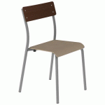 CHAISE ANDRÉ 4P T6 ASS HÊTRE DOS WENGÉ PIÈTEMENT GRIS 9006 - MOBIDECOR