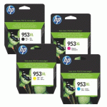 HP 953XL - PACK CARTOUCHES 1 NOIR + 3 COULEURS POUR IMPRIMANTE JET D