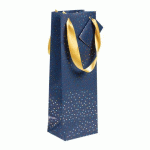 LOT DE 5 - PREMIUM SAC BOUTEILLE ÉTOILES, 12,5X9,5X38 CM - BLEU