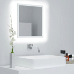 HOMMOO - MIROIR A LED DE SALLE DE BAIN BLANC 40X8,5X37 CM AGGLOMERE