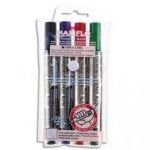 PENTEL POCHETTE DE 4 MARQUEURS POINTE OGIVE ENCRE LIQUIDE 4 COULEURS ASSORTIES MAXIFLO