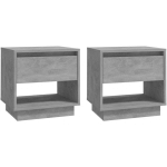 TABLES DE CHEVET 2 PCS GRIS BÉTON 45X34X44 CM AGGLOMÉRÉ