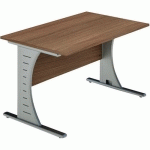 BUREAU DROIT PIEDS CLAP 140 X 80 CM NOYER/ALU - QUADRIFOGLIO