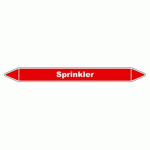 LOT DE 3 - MARQUEUR TUYAUTERIE - EAU SPRINKLER - VINYLE LAMINÉ - NFX 08-105 250 X 26 MM