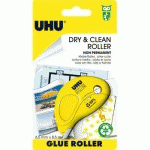 ROLLER DE COLLE UHU DRY & CLEAN - JETABLE - COLLE REPOSITIONNABLE - 8,5 M X 6,5 MM