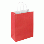 SAC BOUTIQUE KRAFT ROUGE POIGNÉES TORSADÉES 30 X 23 X 12 CM - 50 SACS