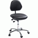 SIÈGE AKTIV-IMITATION CUIR-BAS-ALUMINIUM-NOIR-ROULETTES - GLOBAL PROFESSIONAL SEATING