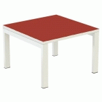 TABLE BASSE EASY OFFICE 60X60 CM P. BLANC PLAT. BLANC/ROUGE - PAPERFLOW