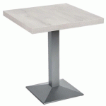 TABLE DE RESTAURANT DUROLIGHT WHITE OAK ET SILVER 68 X 68 CM