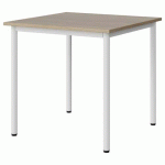 TABLE MALIBU 80X80CM T6 4P STRA ABS CHÊNE 1146/BLC 9016 - MANUTAN EXPERT