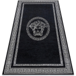 TAPIS LAVABLE ANDRE 2031 MARBRE MÉDUSE GREC ANTIDÉRAPANT - NOIR ET BLANC BLACK 80X150 CM