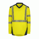 TEE SHIRT BALI MANCHES LONGUES JAUNE/MARINE 3XL - T2S