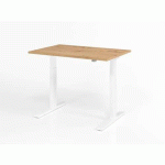 BUREAU ASSIS-DEBOUT SÉRIE XMKA-120X80CM-CHÊNE AMBRÉ-BLANC - HAMMERBACHER