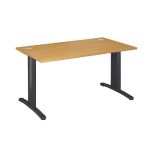 BUREAU DROIT IMEDIA - L. 140 X P. 80 CM - PLATEAU HÊTRE - PIEDS ANTHRACITE
