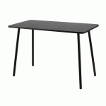 BUREAU TÉLÉTRAVAIL HOPM H.75 X L.114 X P.60 CM PLATEAU NOIR PIÈTEMENT MÉTAL NOIR